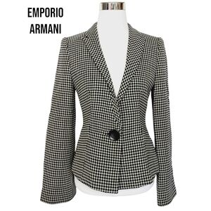 EMPORIO ARMANI Sz 42 (6) Single Button Geometric Print Knit Blazer Jacket.